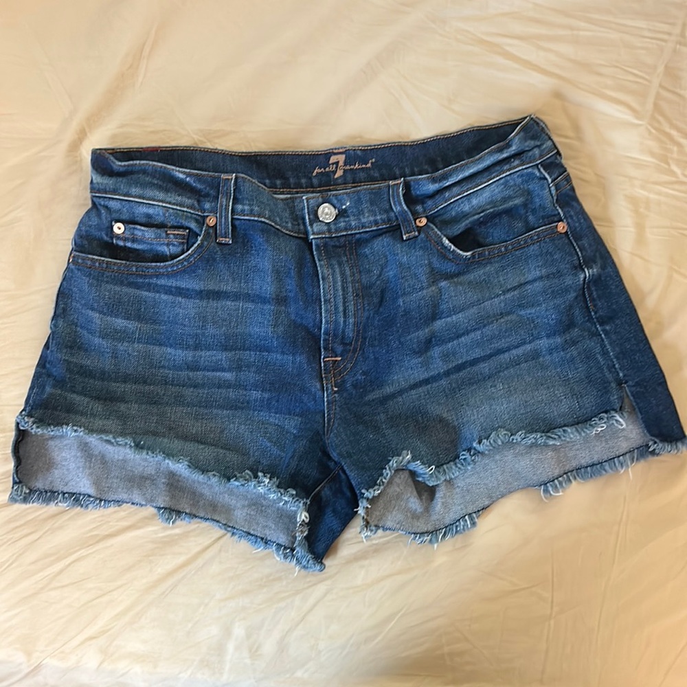 7 for All Mankind Cutoff Denim Shorts, Size 32